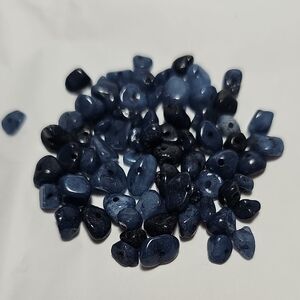 Dark Blue Tumbled Gemstone Beads - Lot of Polished Chips